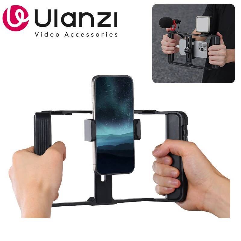 Ulanzi MA05 สมาร์ทโฟนกรง Stabilizer สําหรับการถ่ายภาพแนวนอนและแนวตั้งกล้องมือถือกรงกระต่าย Stabilize