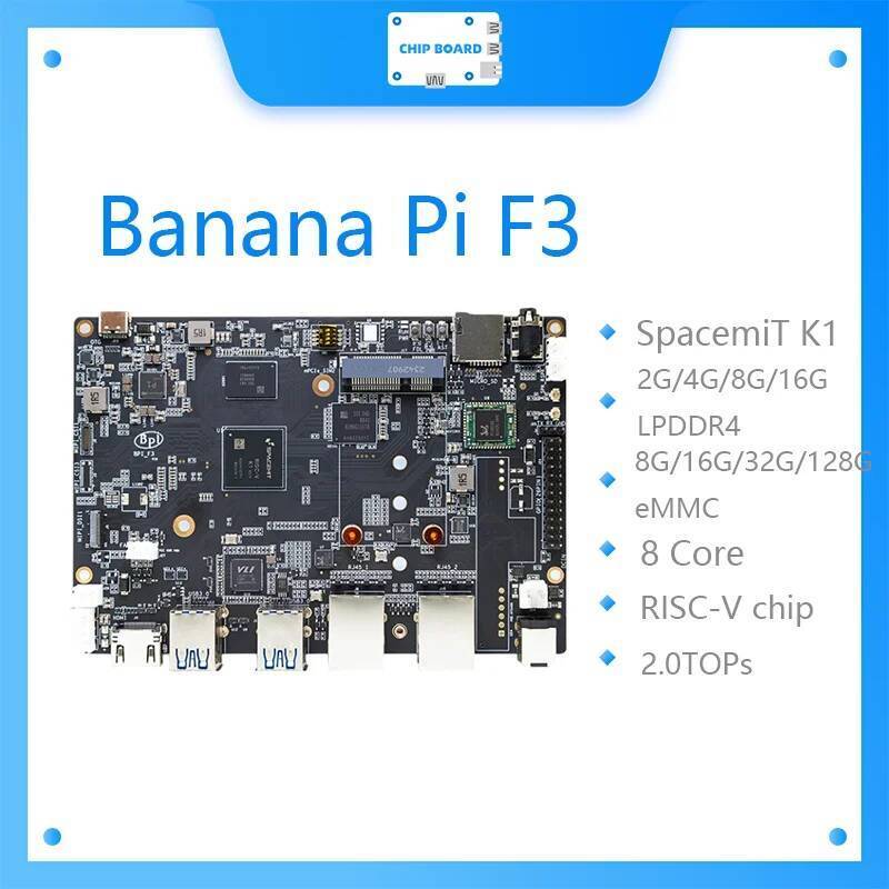 TA Banana Pi BPI-F3 SpacemiT K1 8 Core RISC-V ชิป 4G LPDDR4 16G eMMC 2.0TOPs AI computing power เกรด