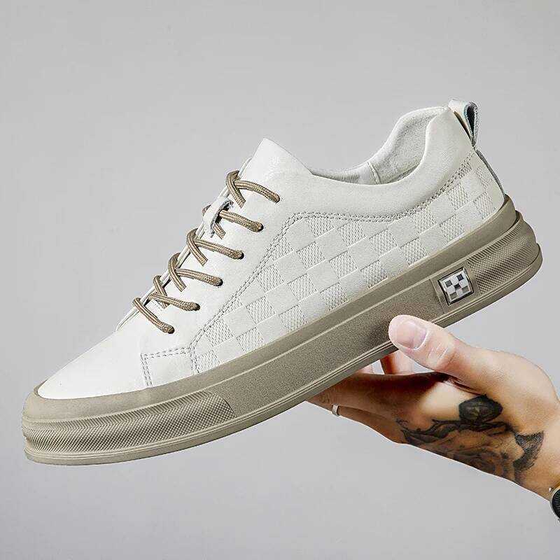 C Casual Spring Men's Loafers Shoes Platform Slip On Shoes For Men Leather Sneakers New Comfort Fla