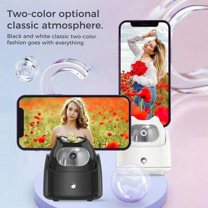 C Auto Face Tracking PTZ Phone Holder APP Free AI Face Recognition 360° Rotation Selfie Stand Live