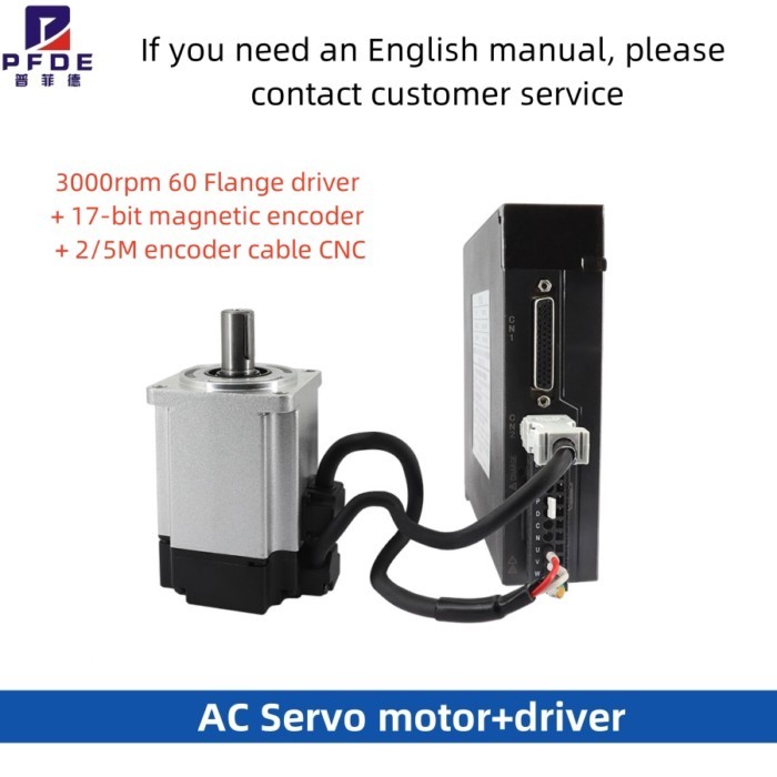 NEW Servo Motor 400W 600W AC Servo Motor Drive Kit 3000rpm 60 Flange driver + 17-bit magnetic encod
