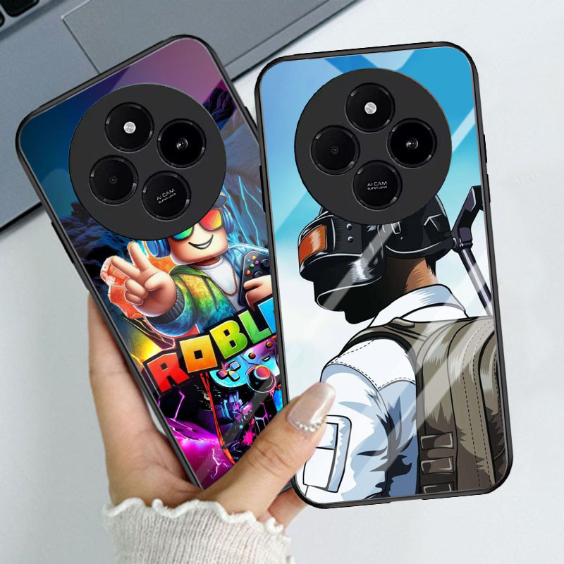 T-28 PUBG Roblox กระจกนิรภัยสําหรับ Redmi A7 A3 14C 14R A4 Pro 5G กรณี