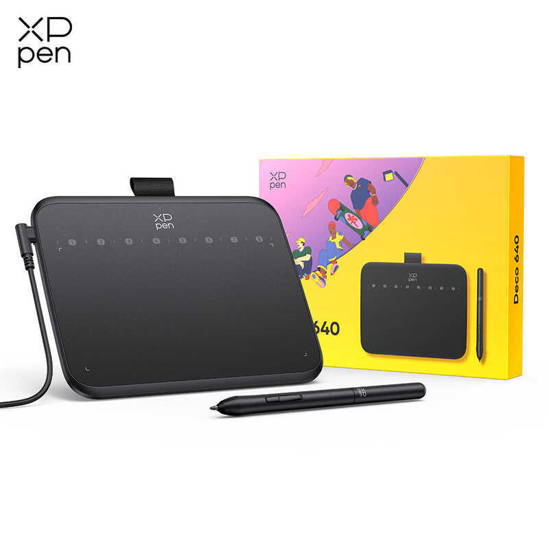 ❤ Xppen Deco 640 แท็บเล็ตการวาดภาพปากกาแท็บเล็ตพร้อมสไตลัสระดับแรงกด 16384 รองรับการเอียง 60° พ