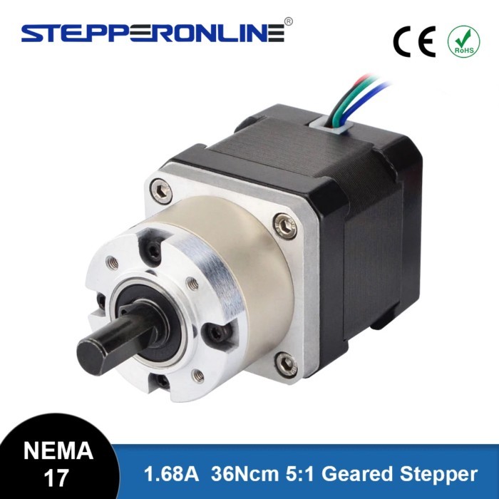 Nema 17 Stepper Motor Extruder Gear Nema17 Stepper Motor Ratio 5.18:1 Planetary Gearbox 1.68A 4-lea