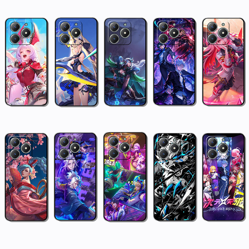 สําหรับRealme Narzo 20 Pro 70X N65 20A GT2 GT Neo 2 3 3T Arena of ValorสีดําBorderเคสโทรศัพท์TPU | ย
