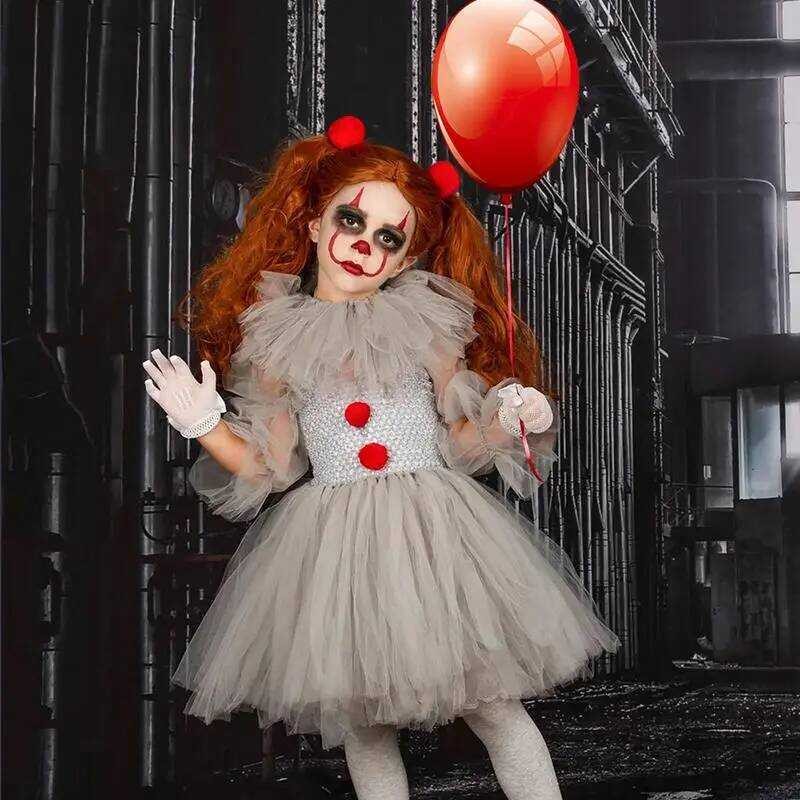 C Halloween Clown Costume For Girls Halloween Cosplay Princess Dress Stylish And Cute Costume Props