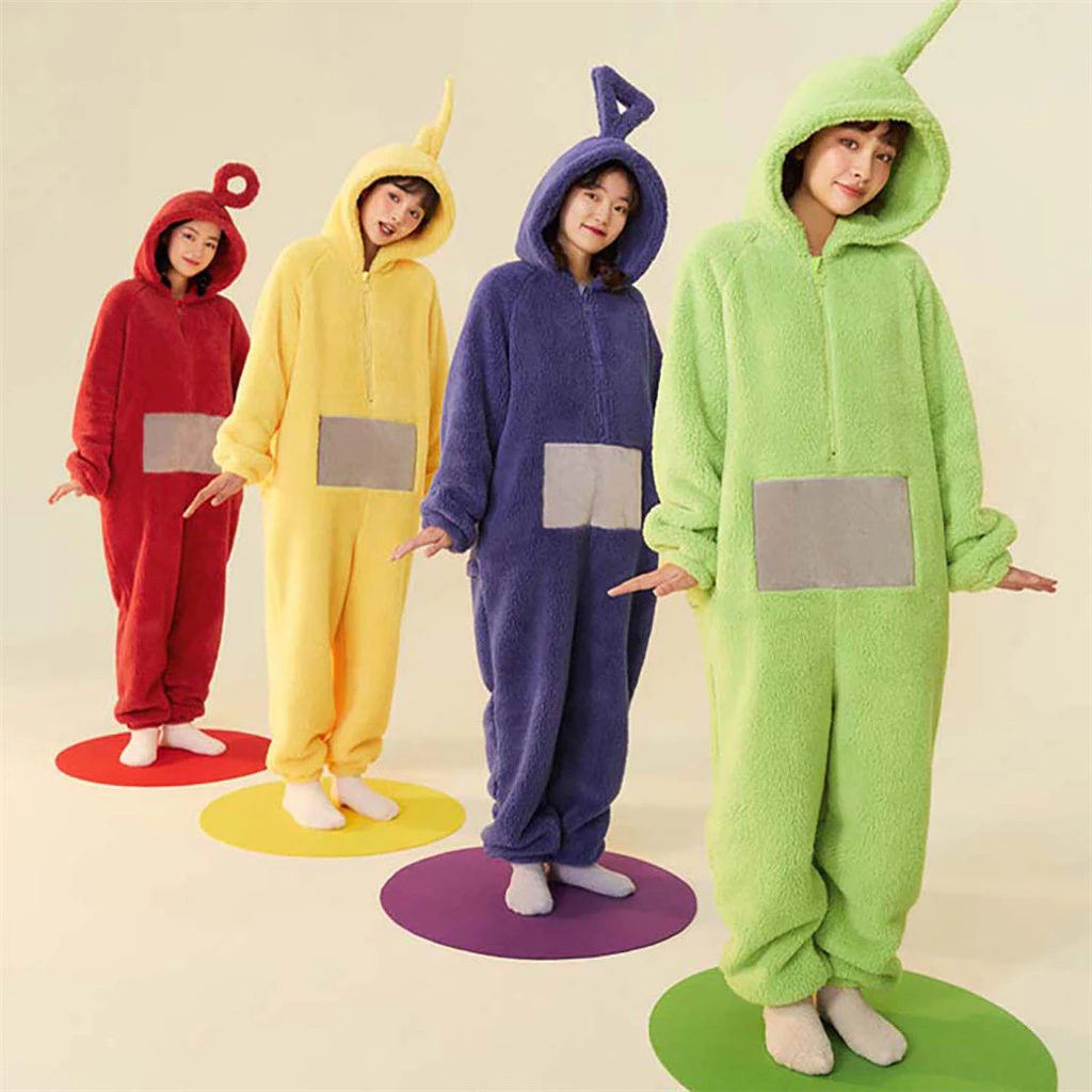 ชุด Onesie Jumpsuit ผู้ใหญ่ แขนยาว สไตล์ Teletubbies สำหรับคิกะรุมิ คอสเพลย์ งานHALLOWEENและCHRISTMAS PARTY