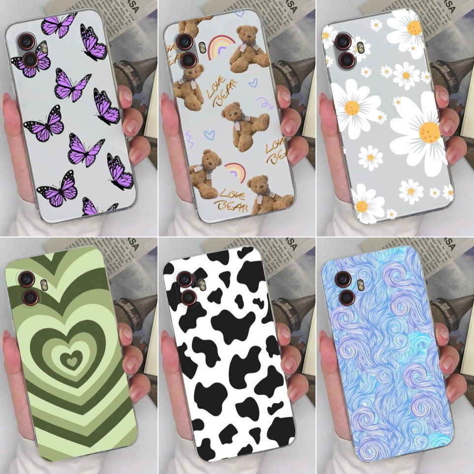 ปลอกสําหรับ Samsung Galaxy Xcover 6Pro 7 กรณี Pretty Love Heart ซิลิโคน Soft Clear TPU Shell สําหรับ