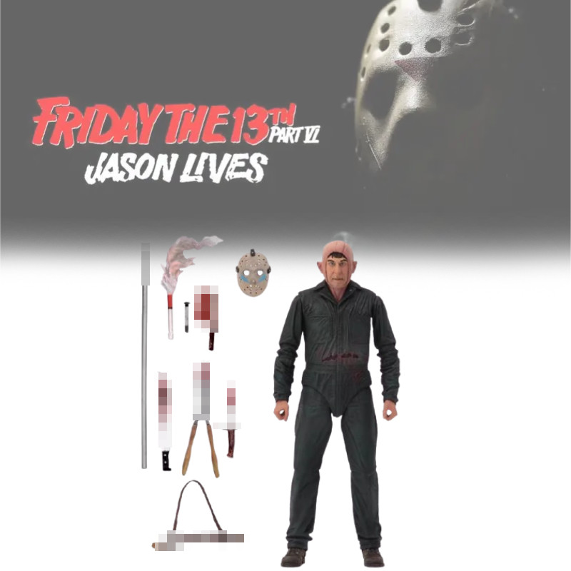 The Friday 13th Jason Roy Burns Pvc Figure พร้อม Limbs ที่สามารถเคลื่อนย้ายสําหรับคอลเลกชันผู้ที่ชื่