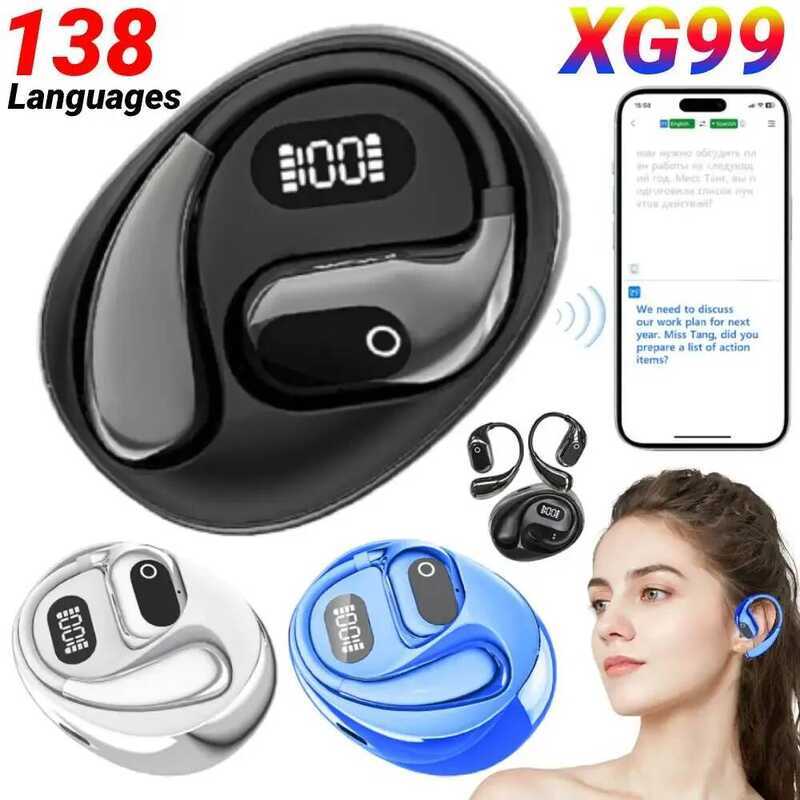 อัพเกรด XG99 AI บลูทูธ 5.3 อัจฉริยะ Vo เวลาจริงการแปลแบบสองทิศทางธุรกิจหูฟัง