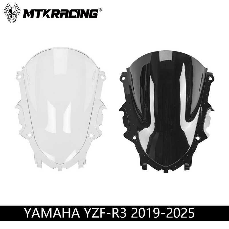 เหมาะสําหรับ Yamaha YZR-R3/R25 19-24 ดัดแปลงเฉพาะด้านหน้ากระจก Deflector อุปกรณ์เสริมกระจกหน้ารถ
