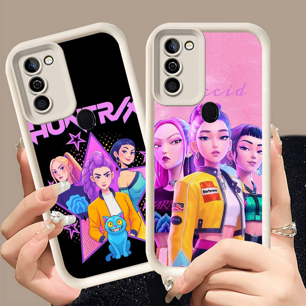 Q-9 Kpop Demon Hunter ขาวดำเคสโทรศัพท์หรับ Infinix Smart Hot 9 7 5 11 10 Lite Play ปกสีชมพู