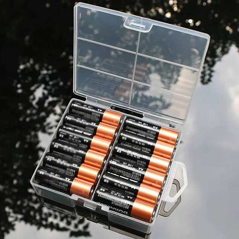 กล่องเก็บแบตเตอรี่ AA/AAA แบบโปร่งใส สามารถใส่แบตเตอรี่ AA ได้ 24 ก้อน หรือแบตเตอรี่ AAA ได้ 24 ก้อน