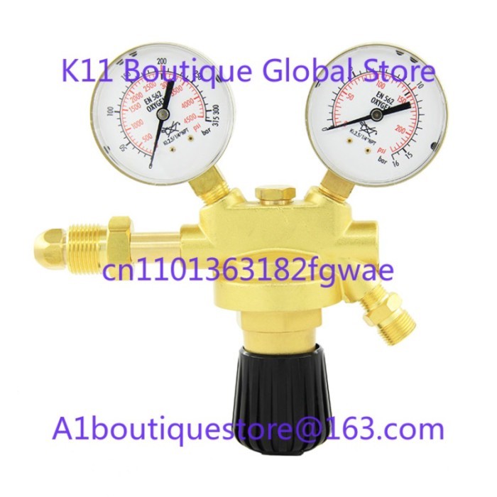 European Brass CO2/Argon Dual Meter 0-4500 psi Argon Regulator Carbon Dioxide Regulator Mini Reduce