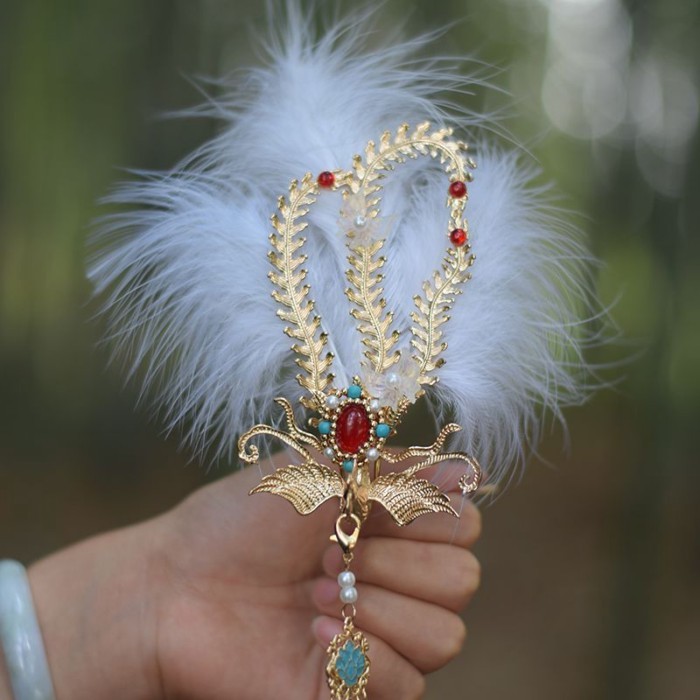 Phoenix Pearl Hair Crown Phoenix เครื่องแต่งกายโบราณ Headdress Hanfu เครื่องประดับผมพู่สไตล์โบราณ Ha