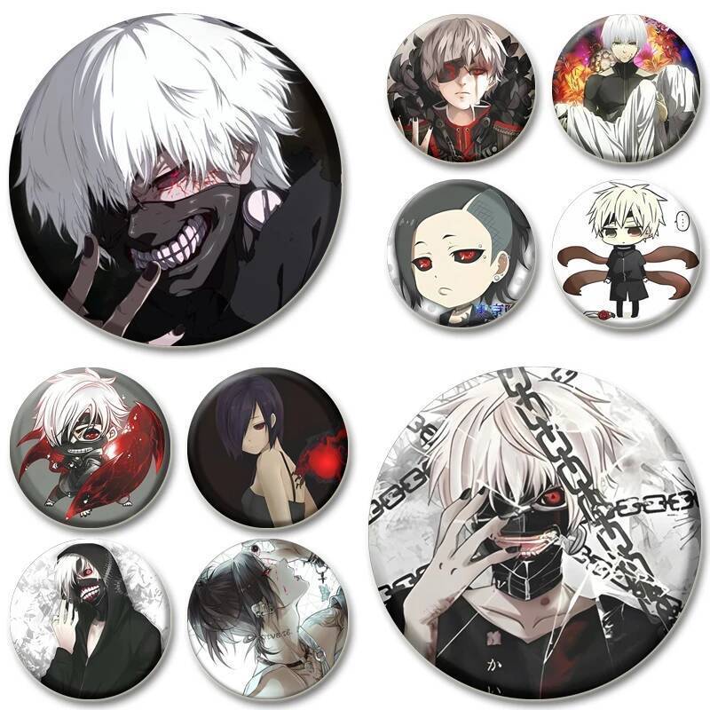 อะนิเมะป้ายเกี่ยวกับ Kaneki Ken Touka Kirishima JUZO SUZUYA,Ghoul สยองขวัญเข็มกลัด Pins สําหรับเสื้อ