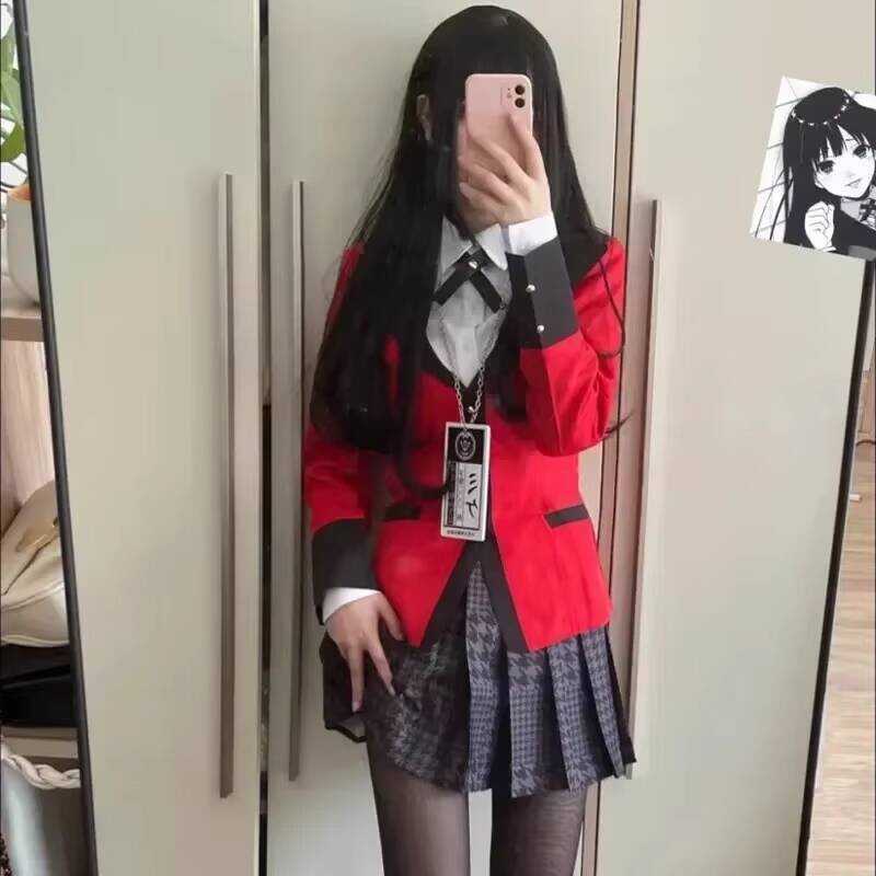 ami Yumeko Cosplay Costume Sayaka Compulsive Gambler Japanese School Girls JK Uniform Halloween Cos