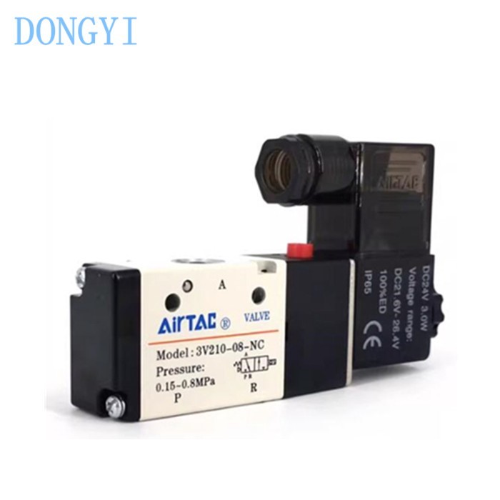 Solenoid Valve 3V200 3V210 3V210-06-NC 3V210-06-NO 3V210-08-NC 3V210-08-NO A B C E F AC220V DC24V A
