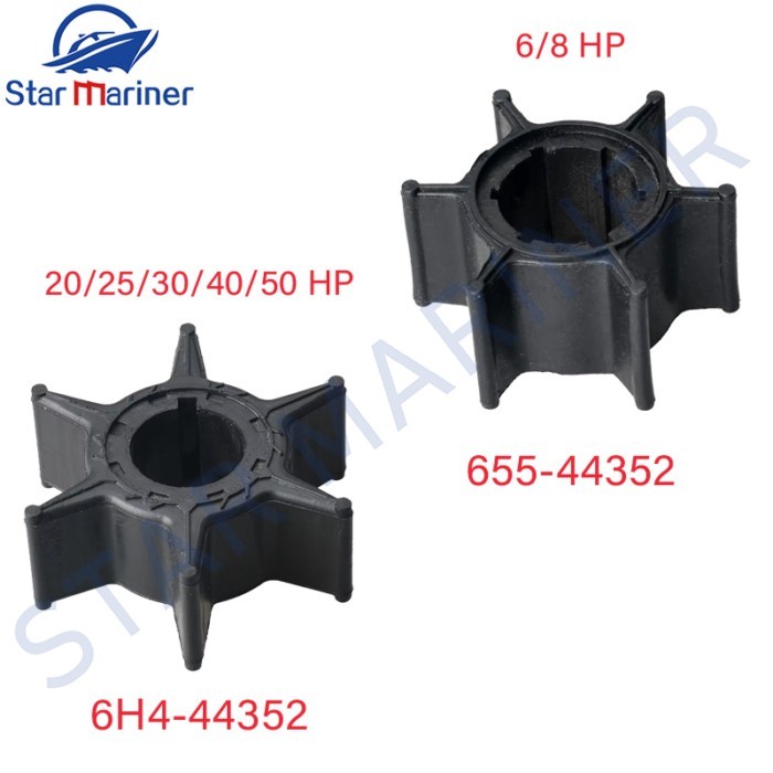6H4-44352 Water Pump Impeller 6H4-44352-01 6H4-44352-02-00 For Yamaha 2 Stroke 20HP 25HP 30HP 40HP