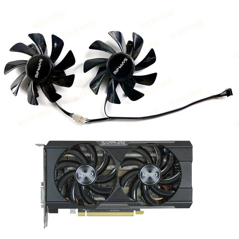 Sapphire Blue R9 370/R7 370/R7 350 NITRO Platinum Version กราฟิกการ์ดพัดลมระบายความร้อน