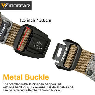 IDOGEAR Tactical Tegris Belt 2"หัวเข็มขัด 1000D Nylon Hard Lightweight MOLLE เข็มขัดยุทธวิธีปรับได้ 3442