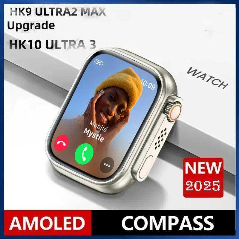 2025 HK10 Ultra 3 AMOLED Smartwatch ผู้ชาย HK9 อัพเกรด ChatGPT NFC SmartWatch 4GB ROM Dynamic Island