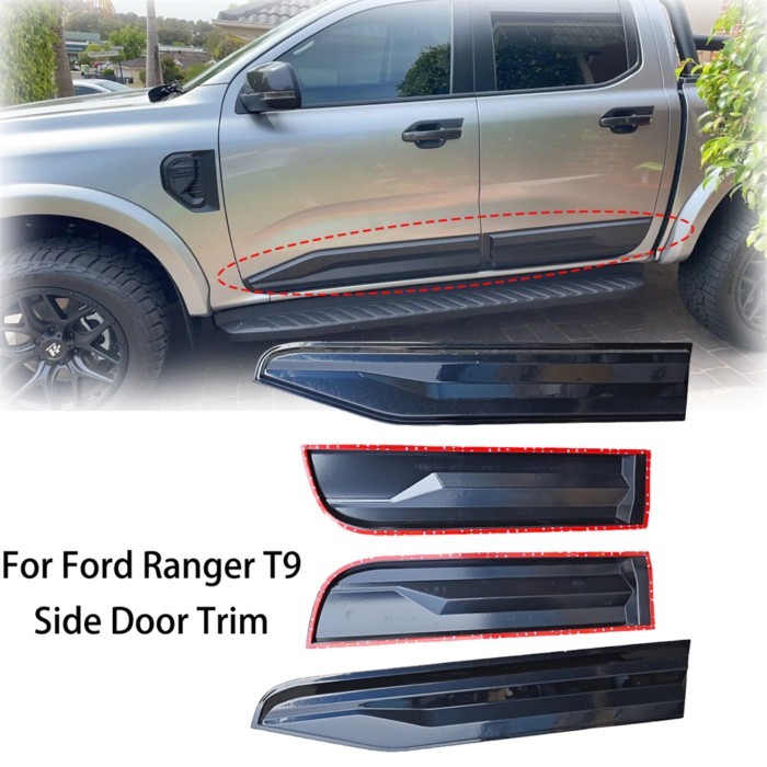 Car Accessories Body Cladding Black Molding Guard For Ford Ranger T9 Wildtrak Sport XL XLS XLT2023+
