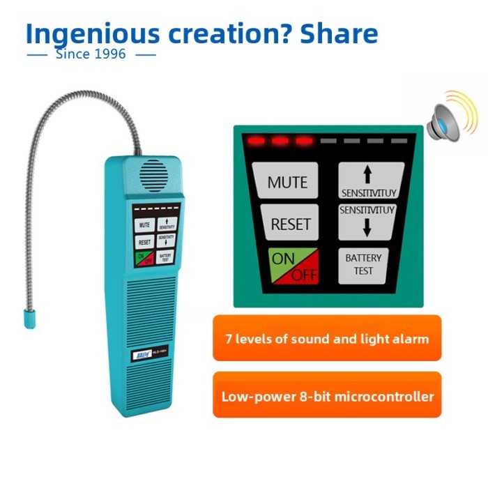 HLD-100+ Elitech Gas Leak Detector Freon Gas Analyzer Hvac Halogen Leak Strip R134a HFC Detector