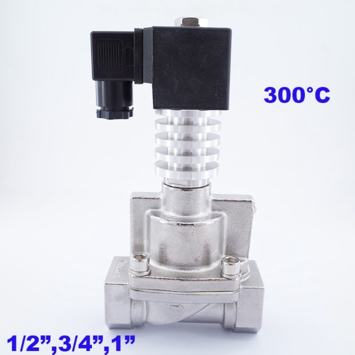 0.5-20bar 2 Way NC Steam Oil Brass Solenoid Valve 3/8 1/2"  3/4" 1 inch 300 Degree C High Temperatu