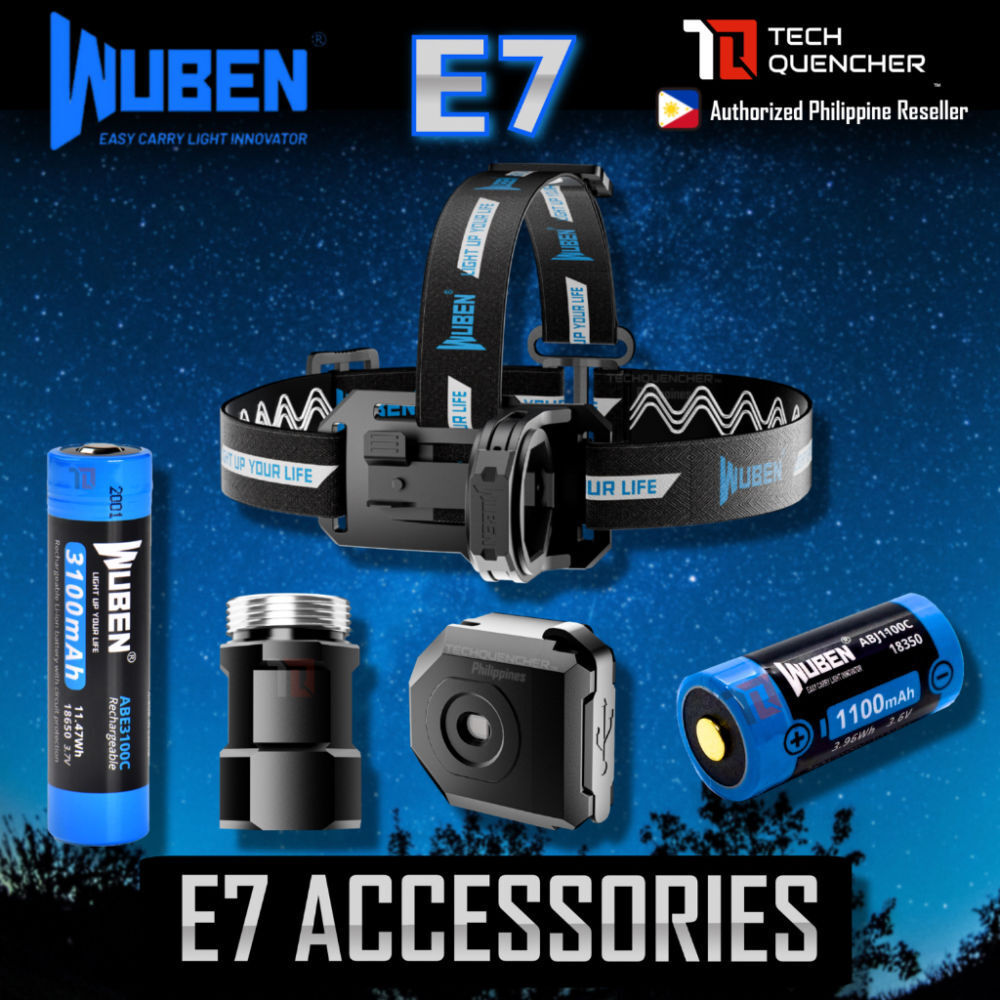 อุปกรณ์เสริมไฟฉาย Wuben E7 - ไฟหน้าแบบคาดศีรษะ P1 - เซ็นเซอร์ท่าทาง AP40 - แบตเตอรี่ - หลอดต่อขยาย