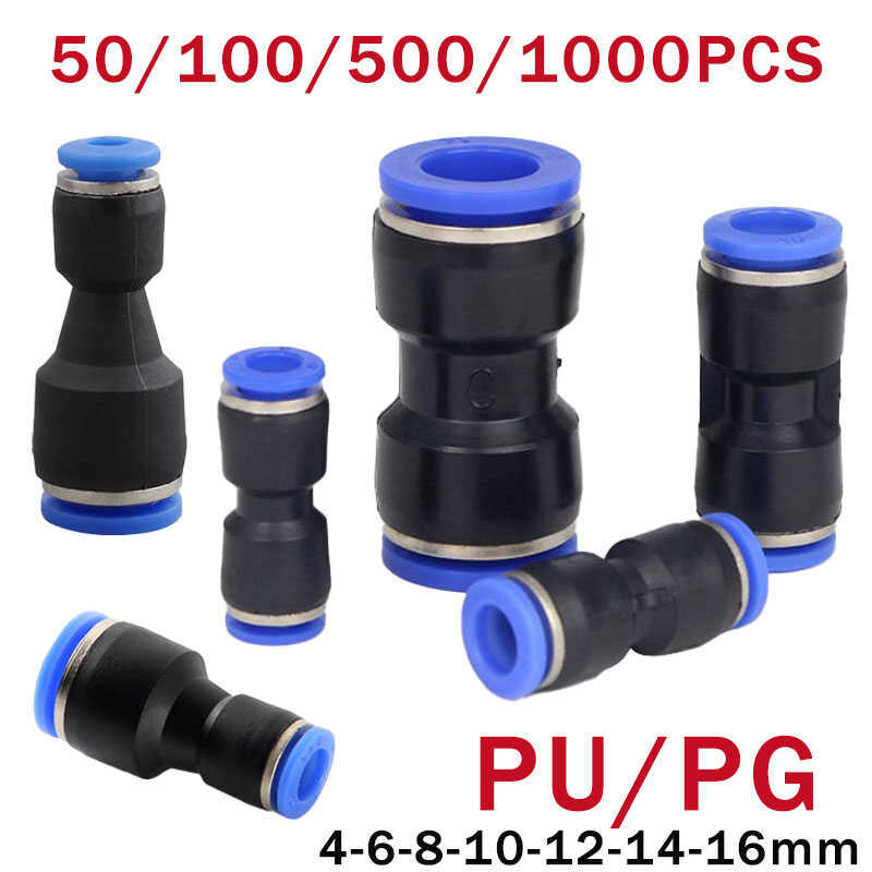 ic Fittings Connector PG 4 To 6-8-10-12/14Mm 16Mm Air Hose Tube Push In Straight Gas Quick Coupling