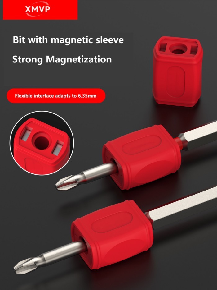 Head with strong magnetic sleeve, cross head with magnetic sleeve, strong magnetic screwdriver with