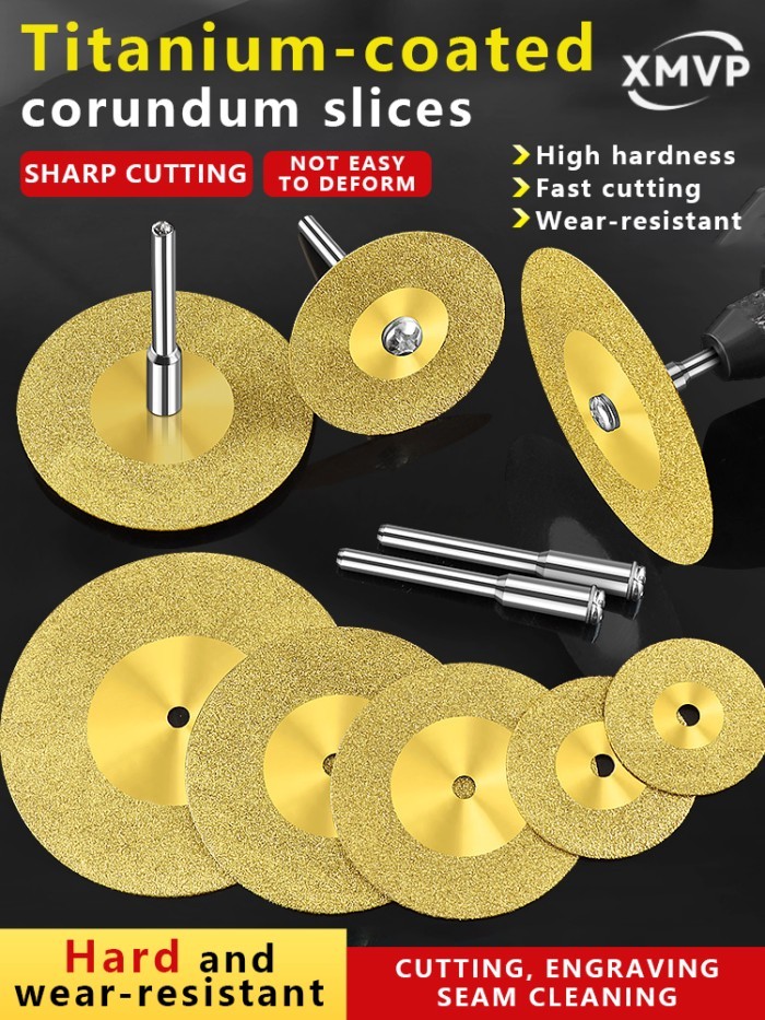Titanium-coated diamond small slice tiles, glass ceramics, jade cutting discs, grouting tools, spec