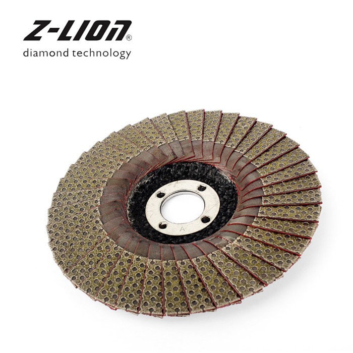Z-LEAP 4" Diamond Polishing Grinding Wheel Flap Disc 100mm 1 Piece Angle Grinder Sanding Disc Stone