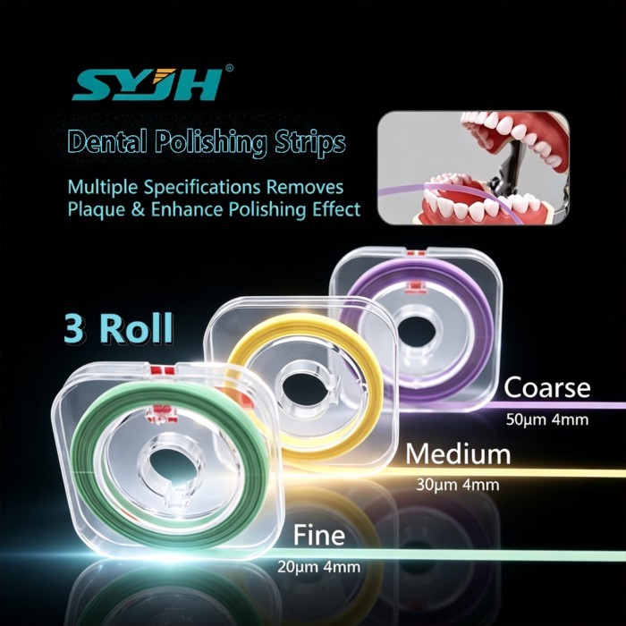 SYJH 1 Roll 6m x 4mm Dental Polishing Strip Teeth Grinding Whitening Sanding Shaping Coarse Fine Me