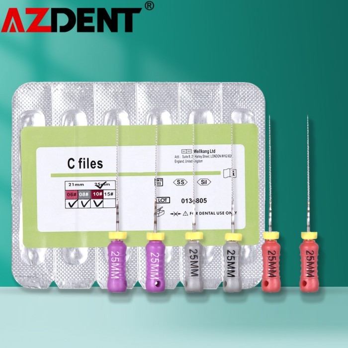 Azdent Dental C File Endodontics Endo Root Canal 25mm Hand Use Stainless Steel