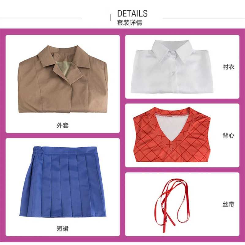 W Anime Doki Doki Literature Club Monika Cosplay Costumes Sayori Yuri Natsuki Halloween Costumes Fo