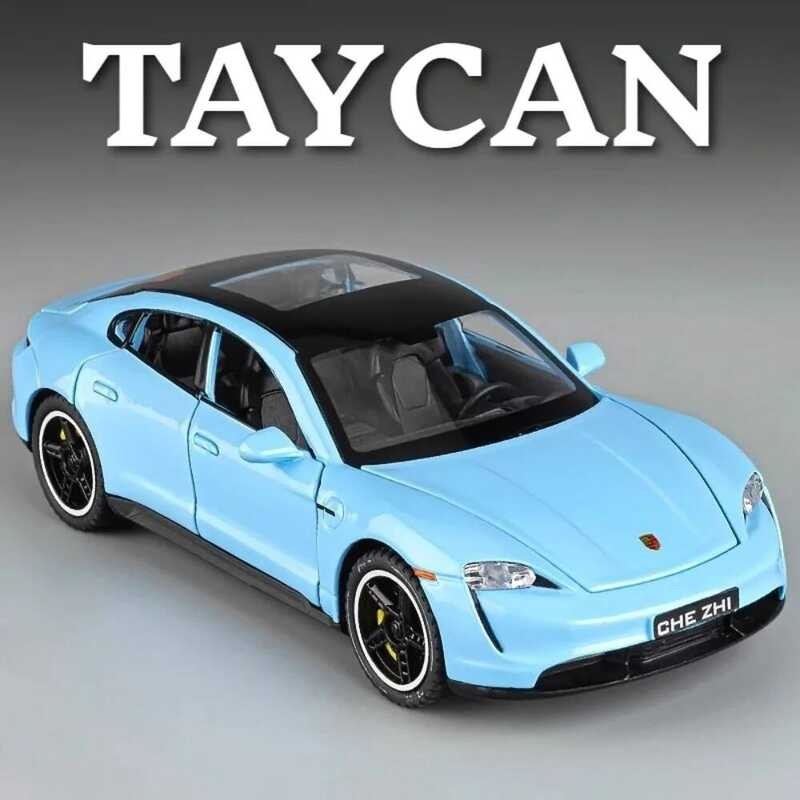 C 1:32 Taycan Cayenne Turbo Sports Car Model Toy Alloy Diecast Music Light Doors Opened Pull Back M