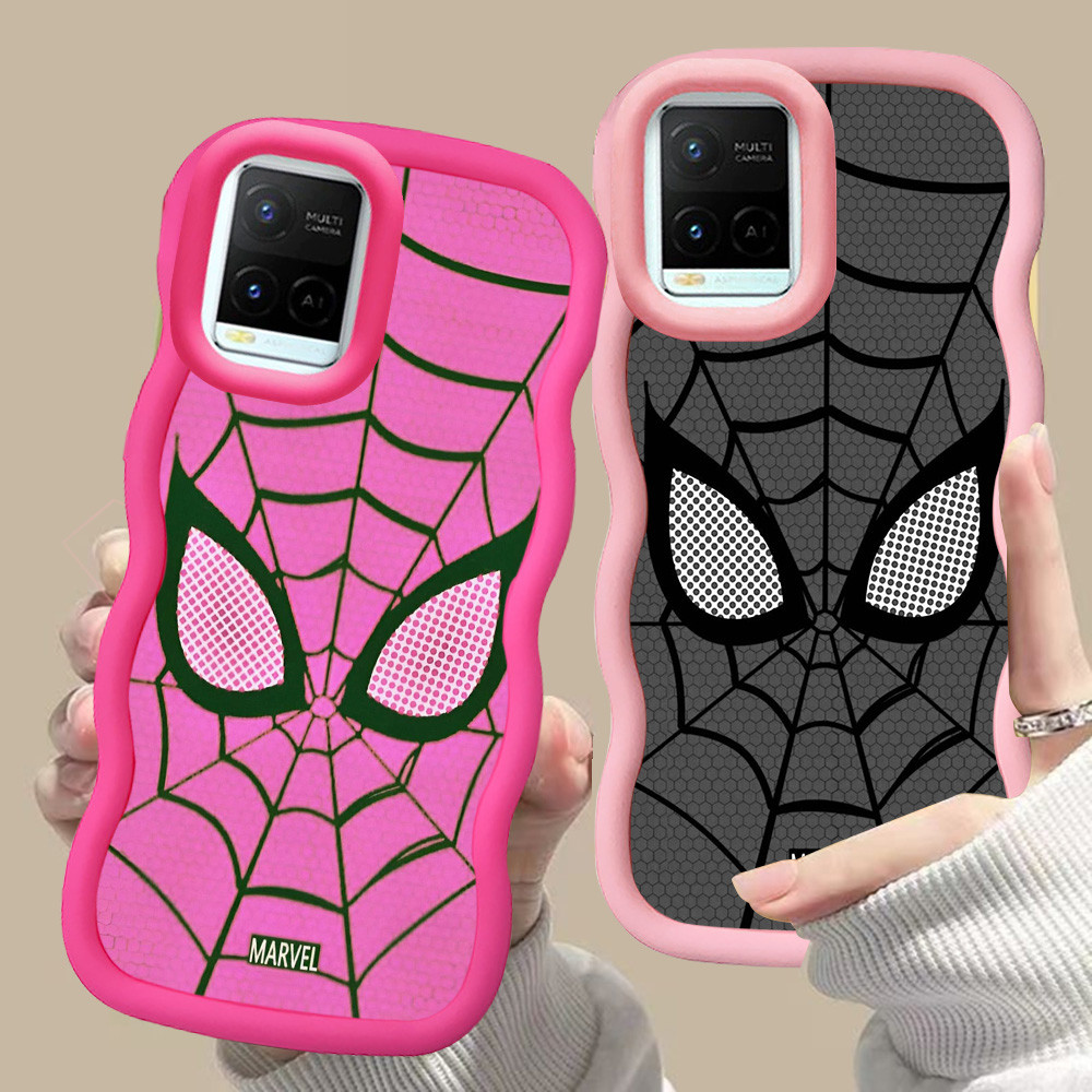 MERAH D-27 Spiderman สีชมพูสีแดงสําหรับ VIVO V30 Y02a Y21a Y02t Y02 Y21s Y21 Y21t Pro 5G สีดํา