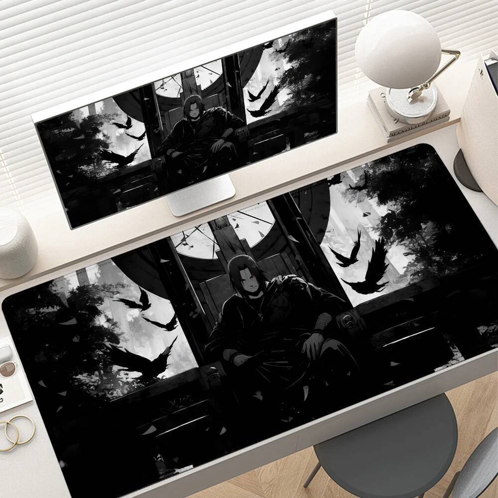 XXL อะนิเมะ Uchiha Itachi N-Naruto Mouse Pad E-sports Gamers Pc อุปกรณ์เสริมเกม 400X900 มม.คีย์บอร์ดขยายโต๊ะแผ่นรองเม้าส์
