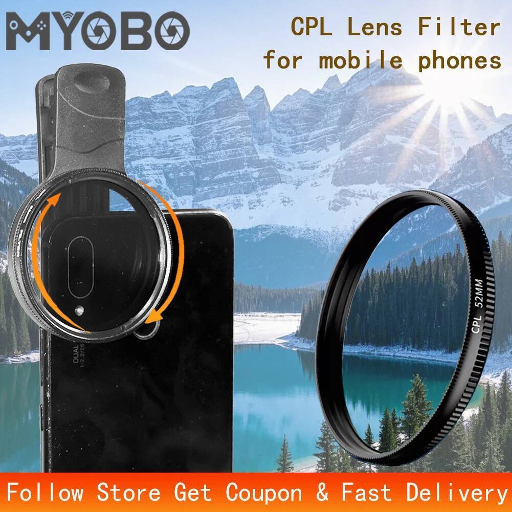 TC MYOBO Mobile phone CPL Polarizing Filter - 52 67 mm Clip-on Circular Polarizing Filter สําหรับสมา