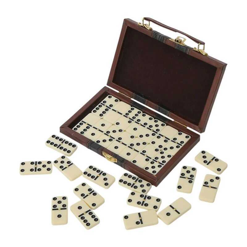 Double Six Dominos Set Numbers Table ของเล่นเพื่อการศึกษา Travel Game Puzzle