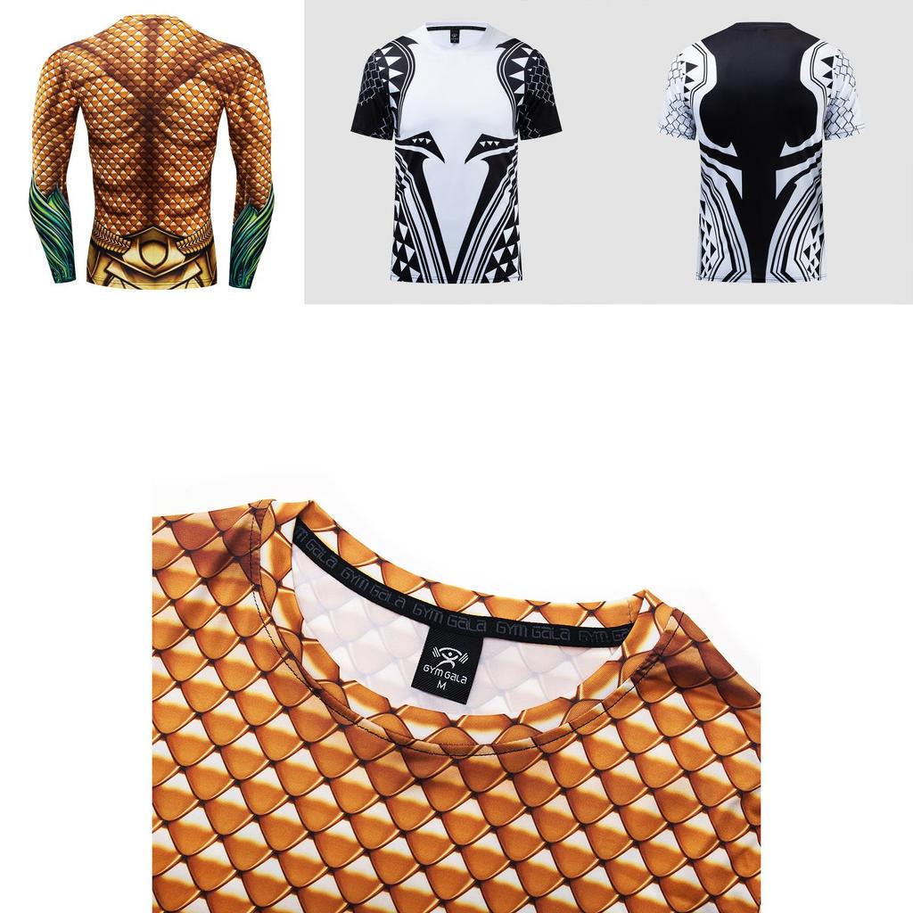 เสื้อยืดพิมพ์ลาย Aquaman 3D พอดีตัว แห้งไว