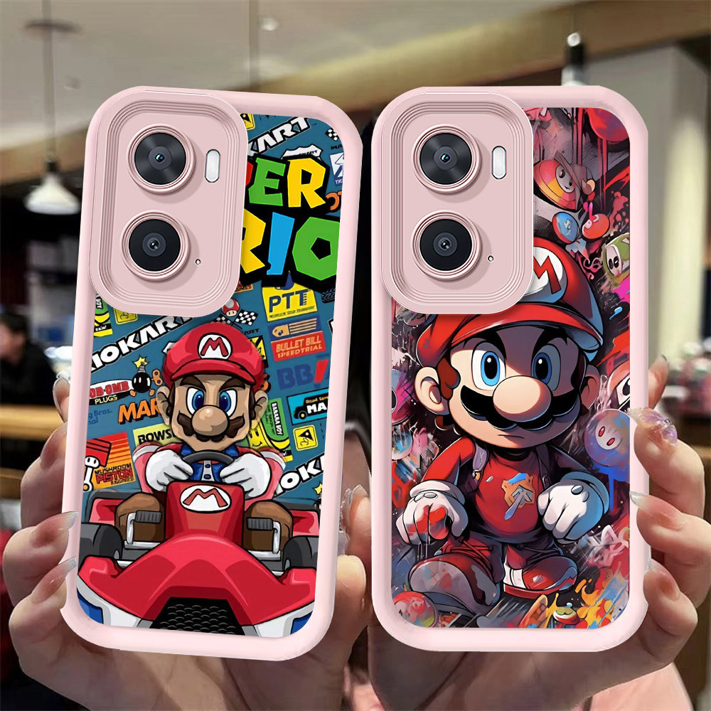 J-34 Mario ดำขาวชมพูเคสโทรศัพท์หรับ VIVO Y15S Y02S Y15A Y16 Y01A Y01 IQOO Z7i