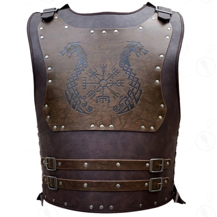 Medieval Viking Faux Leather Armor Retro Body Harness for Halloween LARP Renaissance Cosplay Props