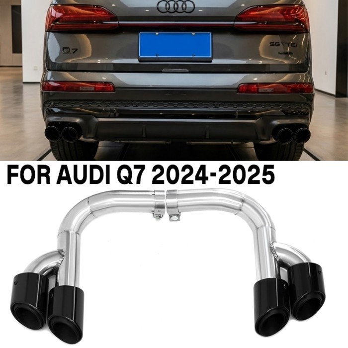 Stainless Steel Exhaust Tip For 2024-2025 Audi Q7 2.0t 3.0t Petrol Car Up To SQ7 Quad Square Tips B