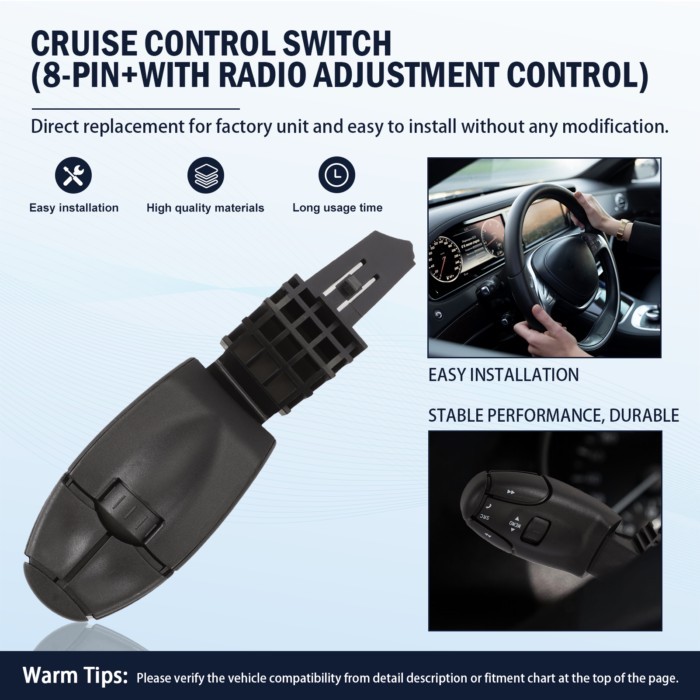 8 Pins Steering Wheel Control and Radio Control 6239K8 12271907 96538207XT for Peugeot 206 207 208