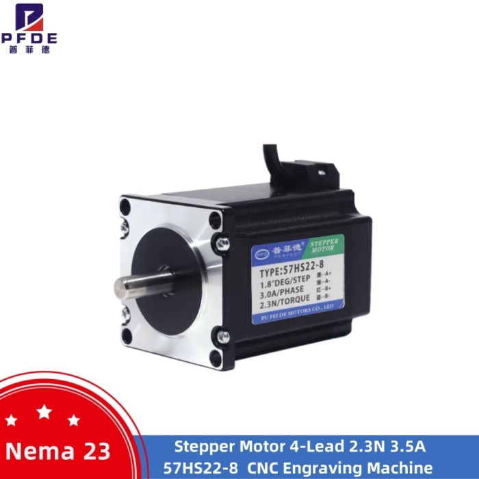 Nema23 Stepper Motor 4-Lead 2.3N Motors 57HS22 L 82mm CNC Engraving Machine Laser Grind Foam Plasma