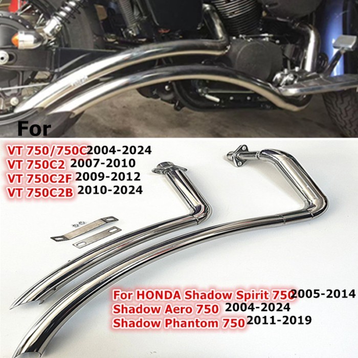 For Full Exhaust System Muffler Honda Shadow VT750 Spirit 750 Phantom VT750C VT750C2 VT750C2B VT750