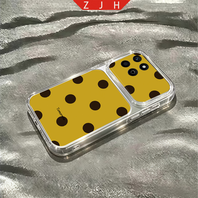 กรณีสําหรับ Honor X7C X7A X7B X7D X7E X5B X5C X5D PLUS 4G เคสโทรศัพท์ออกแบบใหม่สีดํารูปแบบจุดโปร่งใส